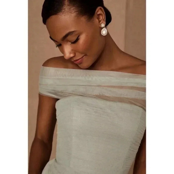 NWT Anthropologie BHLDN Jenny Yoo Ryder Convertible Maxi Dress in Seaglass Green - Picture 6 of 15